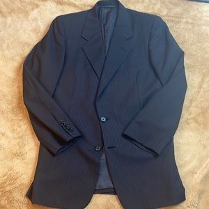 Sharp Mens Hickey Freeman Charcoal Gray Checkered Sports Coat Size 38R